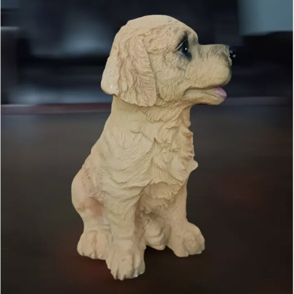 Golden Retriever Figurine Sitting Dog Nicely Detailed Statue Resin 6” Tall - Picture 8 of 12